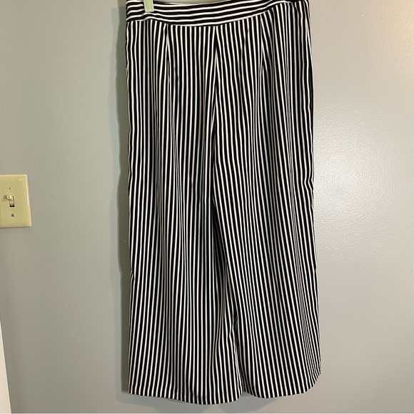 CYNTHIA ROWLEY Cropped Black And White Pallazzo Pants SZ/6 - Picture 4 of 13